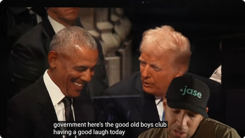 image Trump and Obama seen together